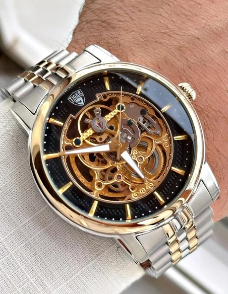 TI-592I TIGER OTOMATİK ÇELİK ERKEK SAATİ