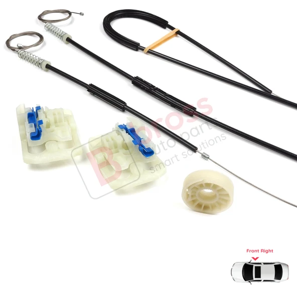 Audi Q7 MK1 4L 4LB 2006-2015 5-Kapı SUV 4L0837462A İçin Elektrikli Ön Sağ Cam Kriko Tamir Seti - Resim 5