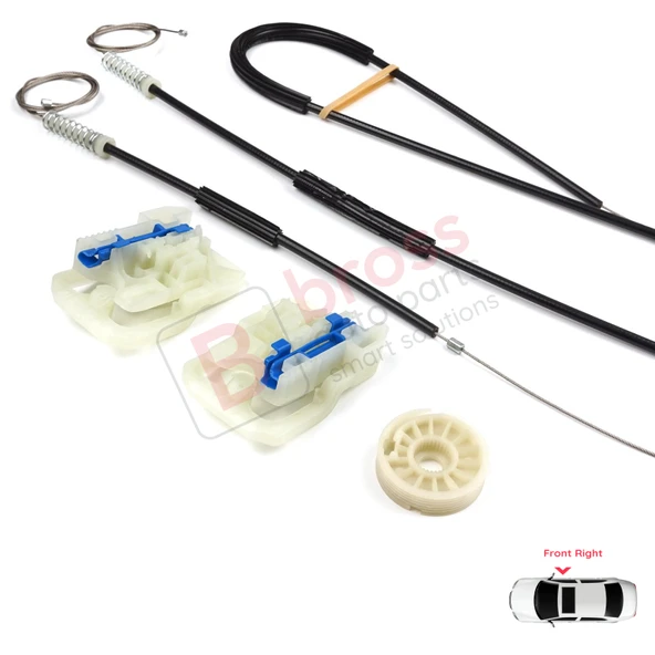 Audi Q7 MK1 4L 4LB 2006-2015 5-Kapı SUV 4L0837462A İçin Elektrikli Ön Sağ Cam Kriko Tamir Seti - Resim 4