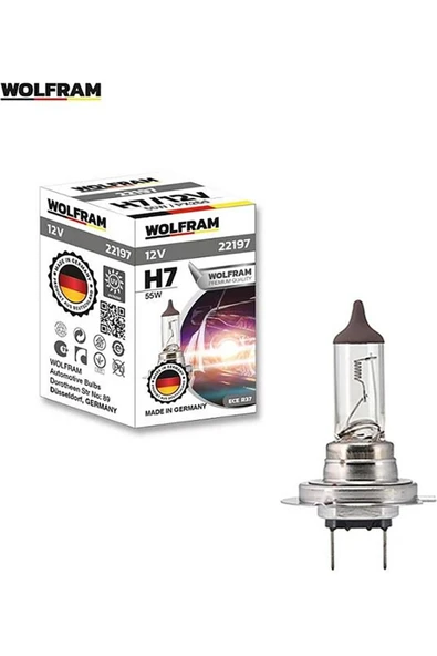 WOLFRAM 12V H7 Ampul 55W Standart Germany ürün görseli 1