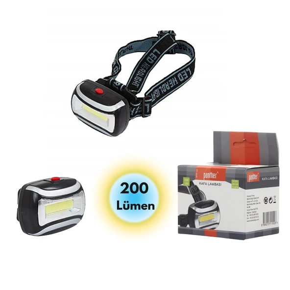 PANTHER PT-5018 200 Lümen Kafa Feneri Lambası + KH-168 Küçük El Feneri - 2