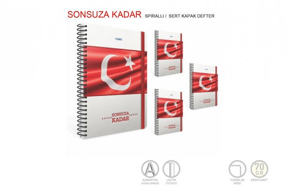 Gıpta Sonsuza Kadar 17x24cm Sert Kapak Spiralli 120 Yaprak Çizgili Defter