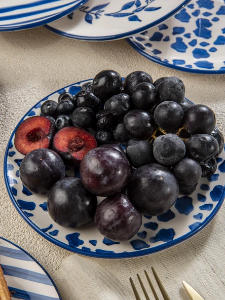 Handmade Trendy All in Blue 6 lı Pasta Seti 19 cm - Resim 8