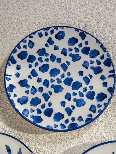 Handmade Trendy All in Blue 6 lı Pasta Seti 19 cm - Resim 3