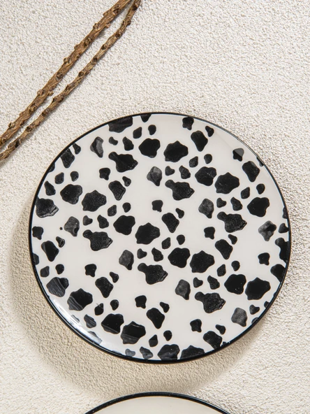 Handmade Trendy All in Black 6 lı Pasta Seti 19 cm - Resim 4