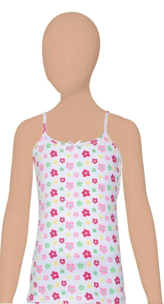 12 li Paket Sedef Yıldızı İp Askılı Desenli Kız Çocuk Atlet 1095 ürün görseli