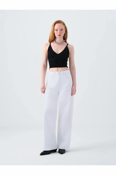 Loft Wıde Leg Helıos Whıte Wash Kadın Jean Pantolon LF2039976