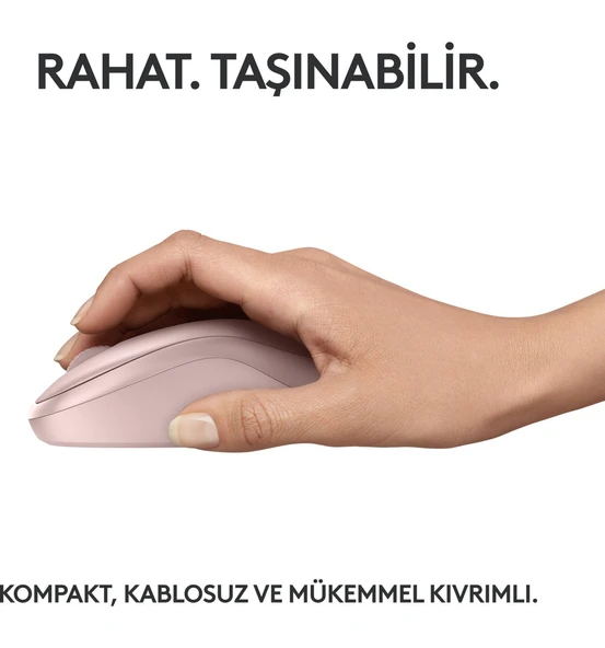 Logitech M240 Sessiz Kompakt Kablosuz Bluetooth Mouse - Pembe - 5