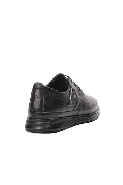 Aspor Siyah Hakiki Deri Erkek Günlük Ayakkabı - Resim 4