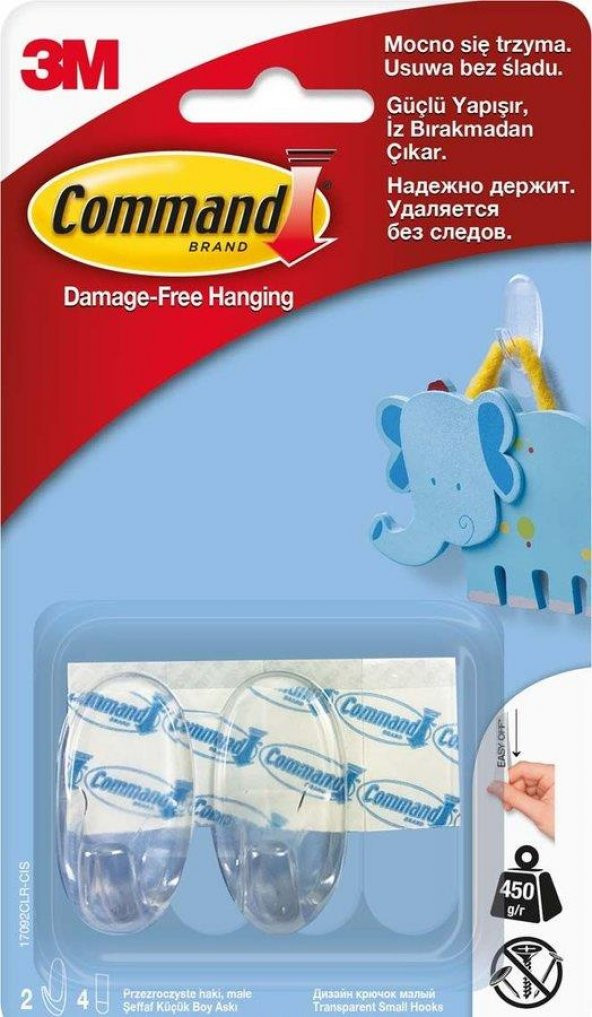 3M Command Mini Şeffaf Askı