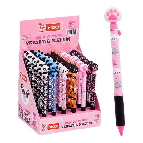 MİKRO VERSATİL KALEM 0.7mm MP-522 KEDİ ve PANDA