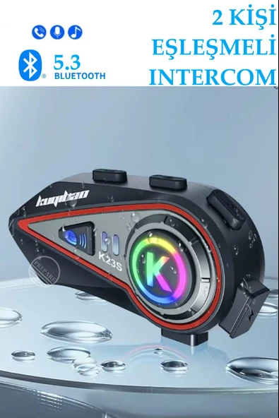 2 Kişi Eşleşmeli Intercom 1000 Metre Kask Kulaklığı Su Geçirmez Bluetooth 5.3 Motosiklet Kulaklık K23S
