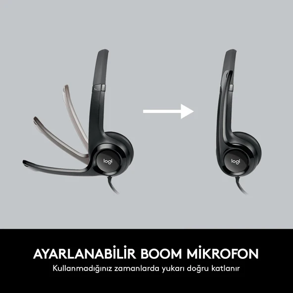 Logitech H390 USB Gürültü Önleyici Mikrofonlu Kulaklık - Siyah - Resim 6