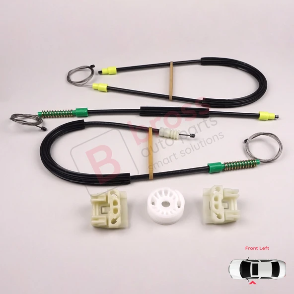 Peugeot 607 9D 9U 1999-2010 9650734980 9221Q2 İçin Ön Sol Kapı Cam Kriko Tamir Seti - Resim 3