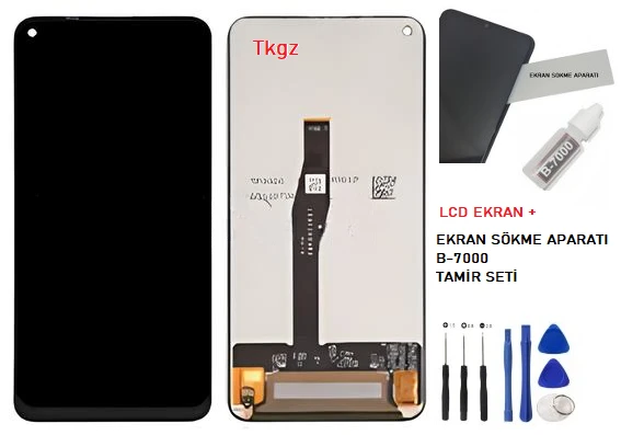 Tkgz Huawei Nova 5T Lcd Ekran Dokunmatik SERVİCE PACK + B-7000 + TAMİR SETİ - 2