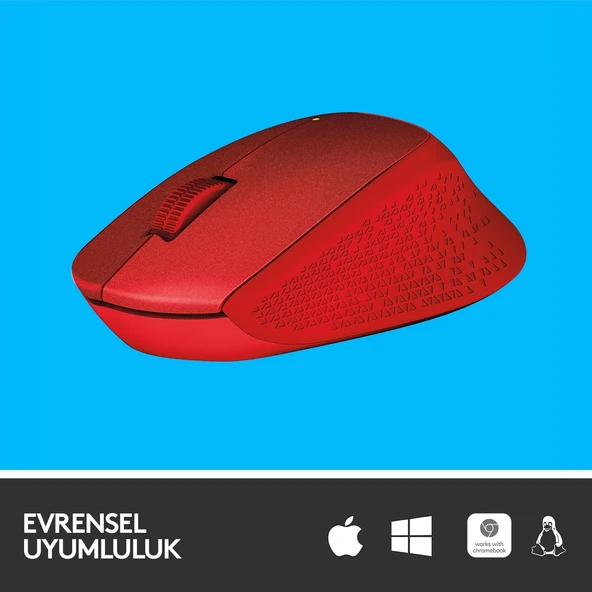 Logitech M330 Sessiz Kablosuz Optik Mouse - Kırmızı - 4