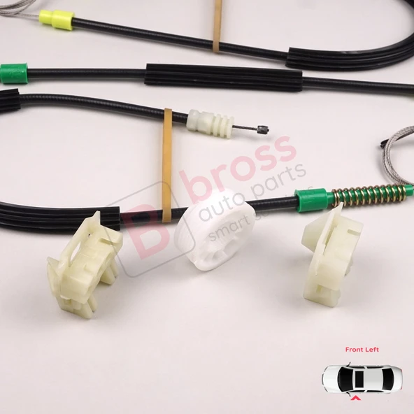 Peugeot 607 9D 9U 1999-2010 9650734980 9221Q2 İçin Ön Sol Kapı Cam Kriko Tamir Seti - Resim 5