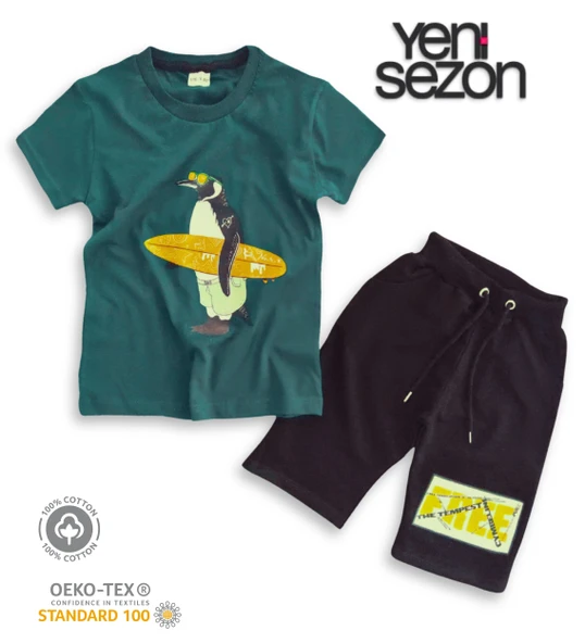 Triliya Pamuklu Unisex Çocuk Kapri Takımı (Cepli & Kordonlu, 3-12 Yaş) TRL-29