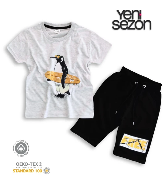 Triliya Pamuklu Unisex Çocuk Kapri Takımı (Cepli & Kordonlu, 3-12 Yaş) TRL-29 - 3