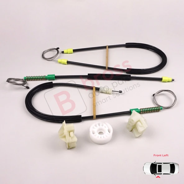 Peugeot 607 9D 9U 1999-2010 9650734980 9221Q2 İçin Ön Sol Kapı Cam Kriko Tamir Seti - Resim 4