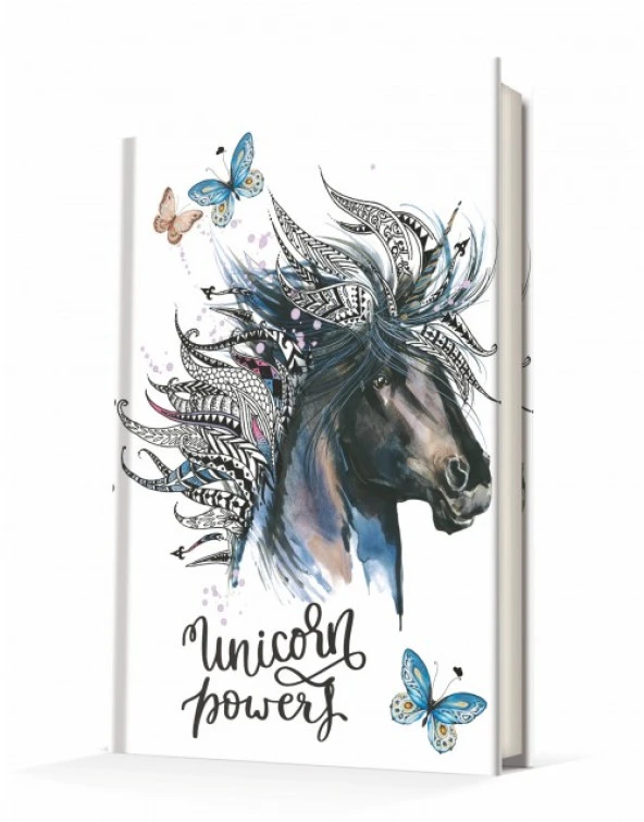 Deffter Unicorn Power 96 Yaprak Çizgili Sert Kapak Defter