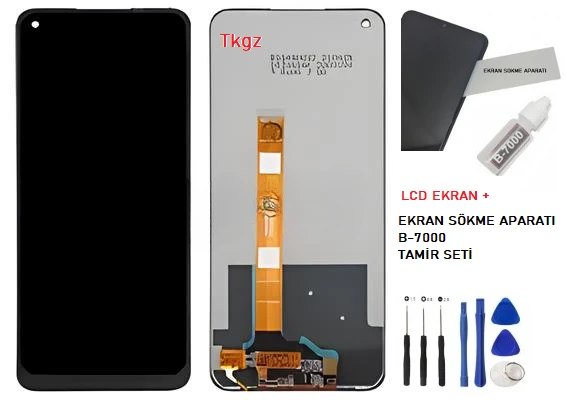 Tkgz Oppo Realme 6 Lcd Ekran Dokunmatik SERVİCE PACK + B-7000 + TAMİR SETİ - Resim 2