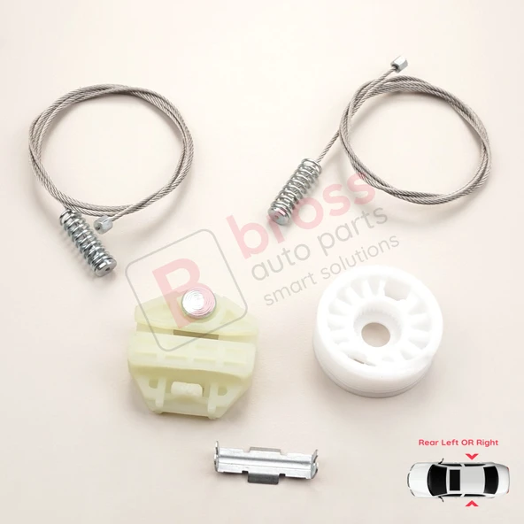 Saab 9-3 MK1 YS3D 1998-2003 900 NG 1994-1998 5-Kapı HB İçin Arka Sağ veya Sol Cam Kriko Tamir Seti ürün görseli 1