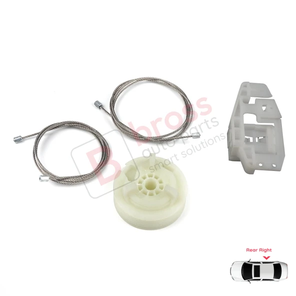 Renault Scenic MK2 JM0/1 2003-2009 8200118857 İçin Elektrikli Arka Sağ Kapı Cam Kriko Tamir Seti - Resim 2