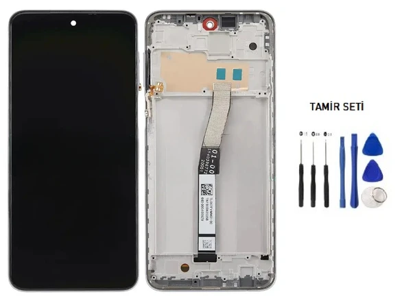 Tkgz Xiaomi Redmi NOTE 9 PRO Lcd Ekran Dokunmatik SERVİCE PACK - FULL ÇITALI BEYAZ + TAMİR SETİ - 2