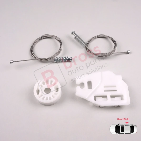 BMW 3 Serisi E46 1998-2005 4/5 Kapı 51358212100 İçin Arka Sağ Kapı Cam Kriko Tamir Seti - Resim 2