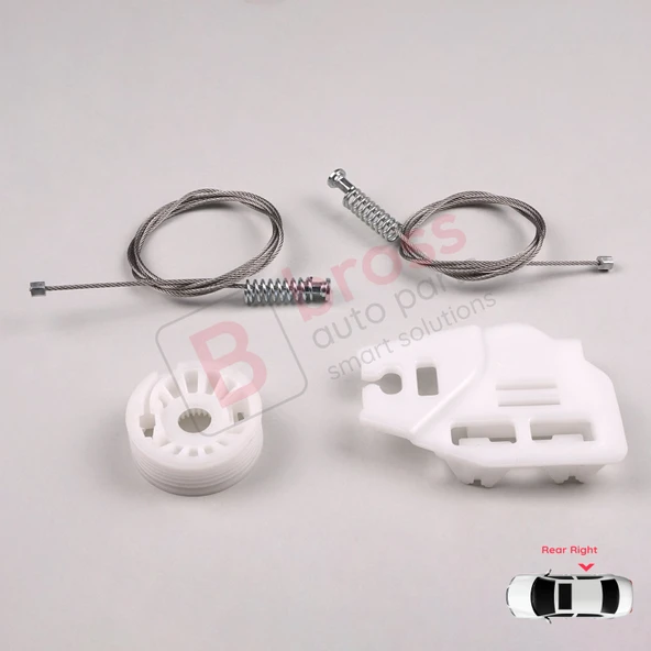 BMW 3 Serisi E46 1998-2005 4/5 Kapı 51358212100 İçin Arka Sağ Kapı Cam Kriko Tamir Seti - Resim 4