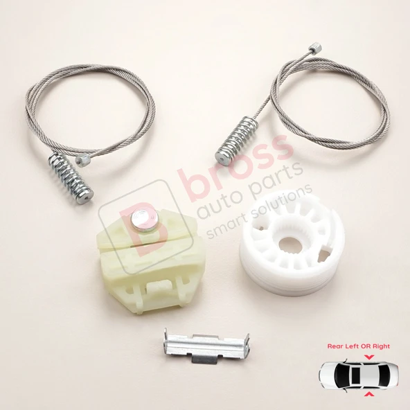 Saab 9-3 MK1 YS3D 1998-2003 900 NG 1994-1998 5-Kapı HB İçin Arka Sağ veya Sol Cam Kriko Tamir Seti - Resim 4