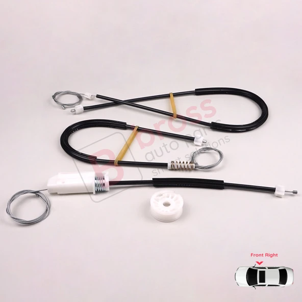 VW New Beetle Cabriolet Convertible 2003-2010 1Y0837462 İçin Elektrikli Ön Sağ Cam Kriko Tamir Seti - Resim 3