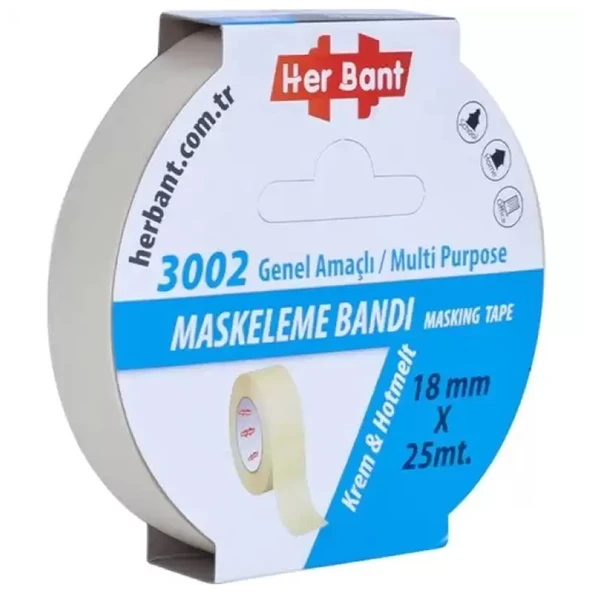 Herbant Kauçuk Maskeleme Bandı 18mm X 25m