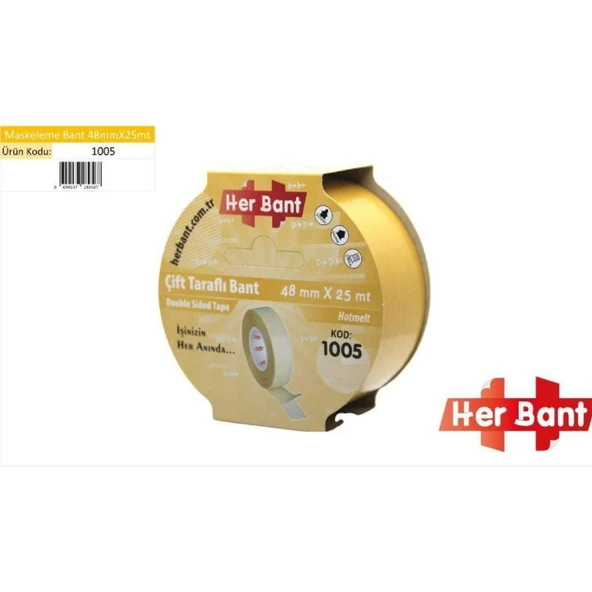 Herbant PP Hotmelt Çift Taraflı Bant 48mmx25mt