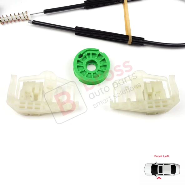 BMW 3 Serisi E46 Compact 2001-2005 2/3 Kapı 51338251351 İçin Elektrikli Sol Cam Kriko Tamir Seti - Resim 4