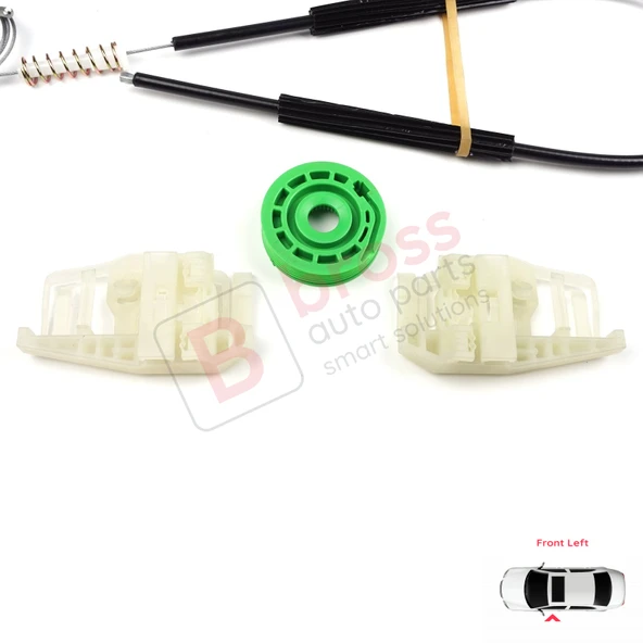 BMW 3 Serisi E46 Compact 2001-2005 2/3 Kapı 51338251351 İçin Elektrikli Sol Cam Kriko Tamir Seti - Resim 3