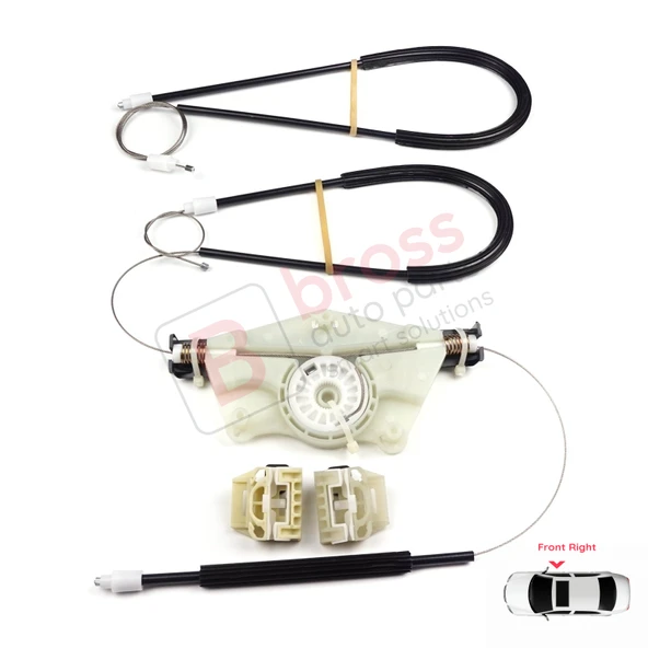 VW New Beetle C1 1C1 1997-2011 3-Kapı HB 1C0837656 İçin Elektrikli Ön Sağ Kapı Cam Kriko Tamir Seti