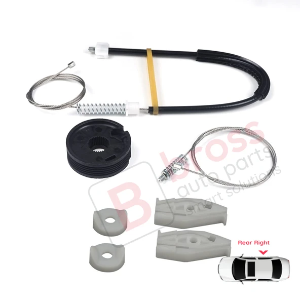 Renault Megane MK1 1996-2003 Cabrio Convertible 7700848451 İçin Elektrikli Arka Sağ Cam Kriko Seti - Resim 4