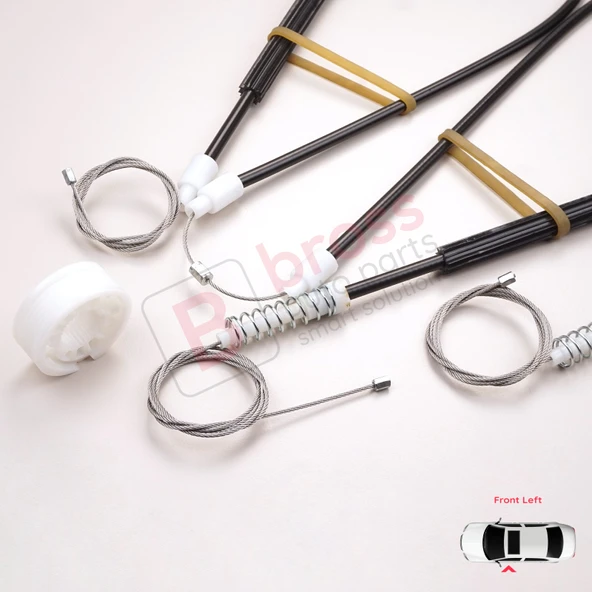 Peugeot 206 CC 2D T16 2000-2008 2-Kapı Coupe Cabrio 9221Y3 İçin Ön Sol Cam Kriko Tamir Seti - Resim 5