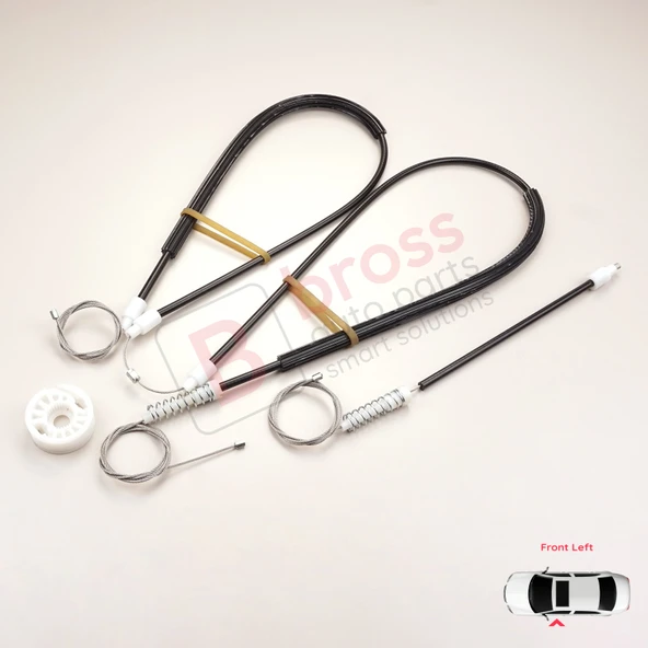 Peugeot 206 CC 2D T16 2000-2008 2-Kapı Coupe Cabrio 9221Y3 İçin Ön Sol Cam Kriko Tamir Seti ürün görseli 1