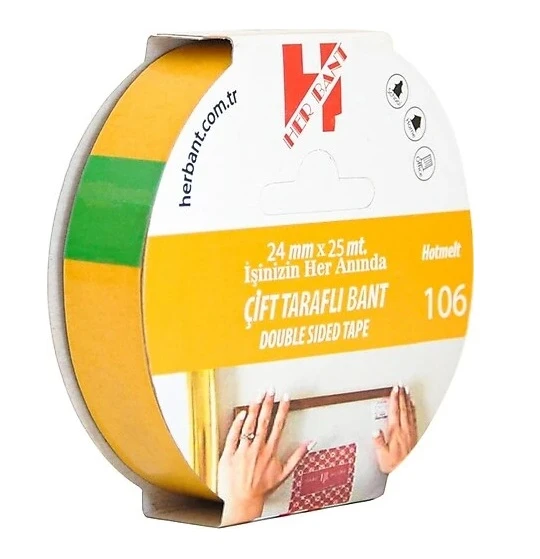 Herbant PP Hotmelt Çift Taraflı Bant 24mmx25mt