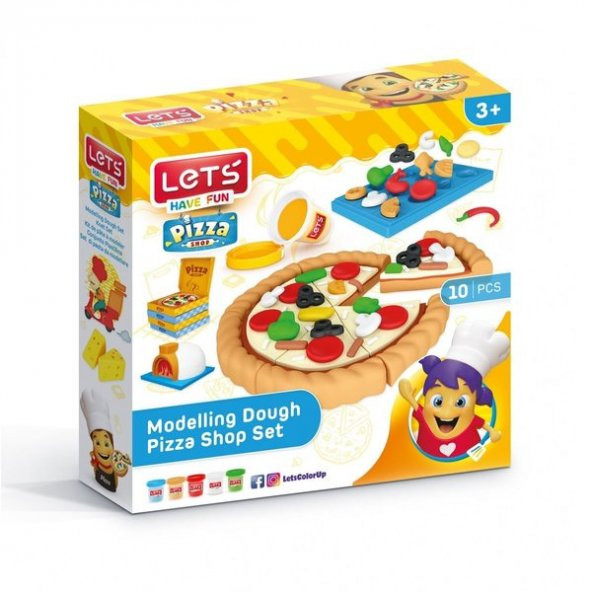 Lets L9004 22 Parça Oyun Hamuru Pizza Seti 3+