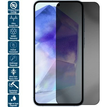 Logis Samsung Galaxy A55 Antistatik Tam Kaplayan Hayalet Ekran Koruyucu  Cam - 3
