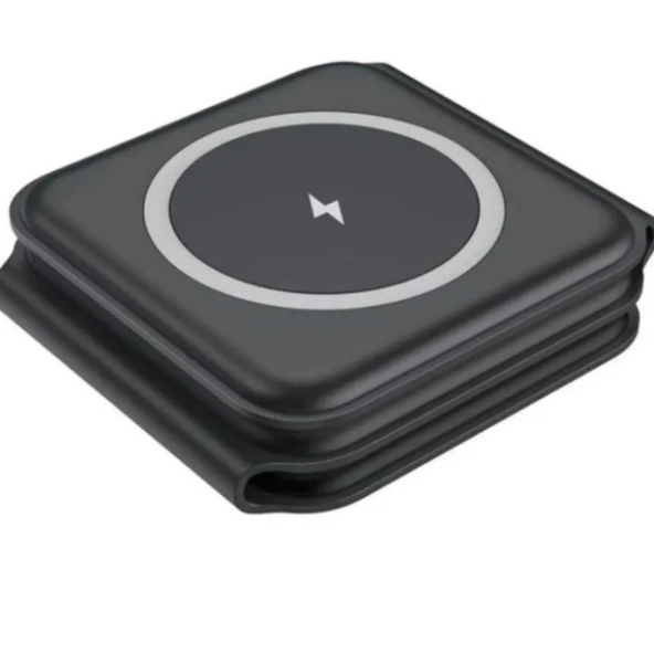 Ozmik 3'ü 1 arada MegaSafe Uyumlu Katlanabilir Manyetik Kablosuz Şarj Cihazı Pedi Hepsi Bir Arada - Resim 7