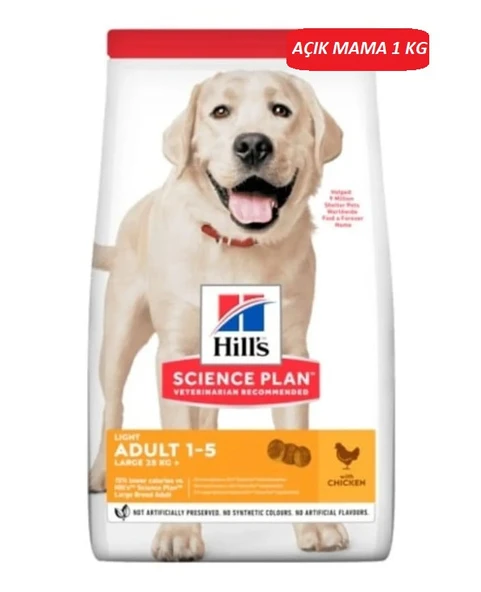 Hill's Adult Light Büyük Irk Tavuklu Yetişkin Köpek Maması 1 KG