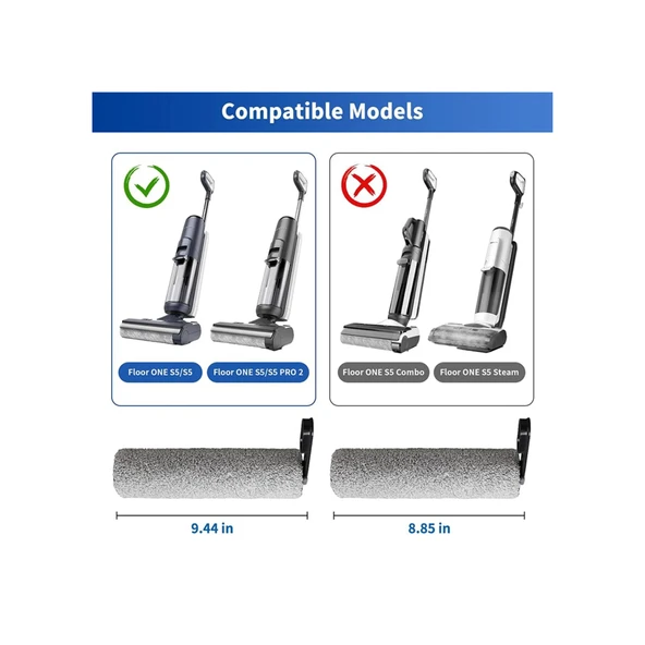 srfn ticaret Tineco Floor One S5/S5pro 2/S5pro/S5 İçin Rulo Fırça ve Hepa Filtre Seti - 5