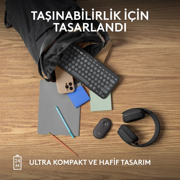 Logitech M350s Pebble 2 Bluetooth Kablosuz Sessiz Kompakt Mouse - Siyah - Resim 7