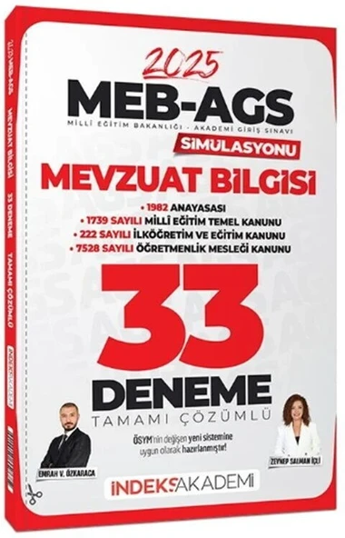 2025 MEB AGS Simülasyonu Mevzuat Bilgisi 33 Deneme İndeks Akademi