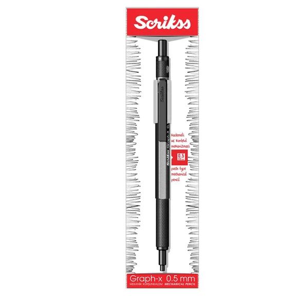 Scrikss Graph-x Metal 0,5 Versatil Kalem Antrasit - 4